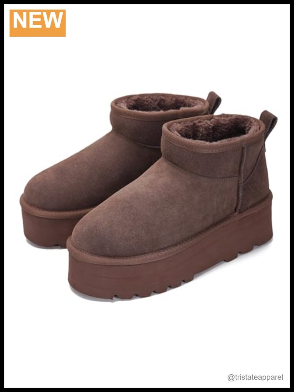 Genuine Suede Ankle Boots Waterproof Fur Lined Women's Winter